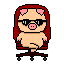 pig spinning in a chair